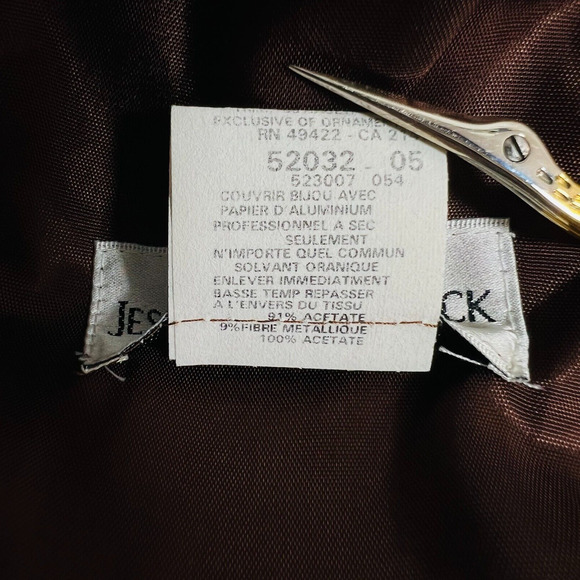 Jessica McClintock Brown V‎ Neck Ruffle Hem Rhinestone Dress Size 12 - Picture 12 of 12